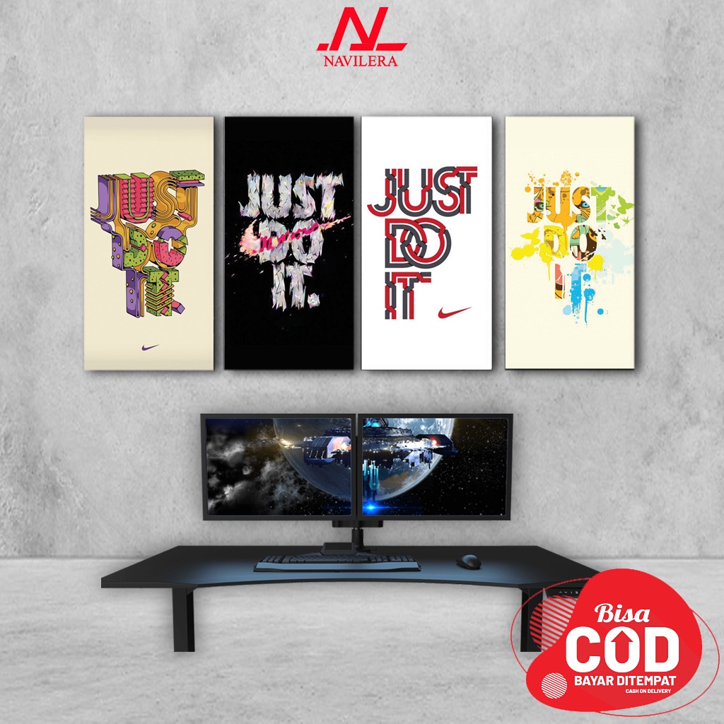 Jual NAVILERA Hiasan Dinding Kamar Poster Kayu Quotes Sport Nike Just