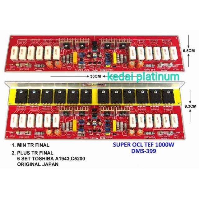 Jual KIT POWER AMPLI SUPER OCL TEF 1000W MONO DMS-399 +TR | Shopee