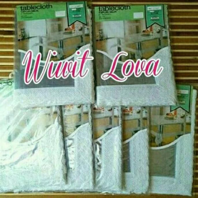 Jual Taplak Meja Makan Persegi Plastik Bening Renda Putih Import Shopee Indonesia 1202