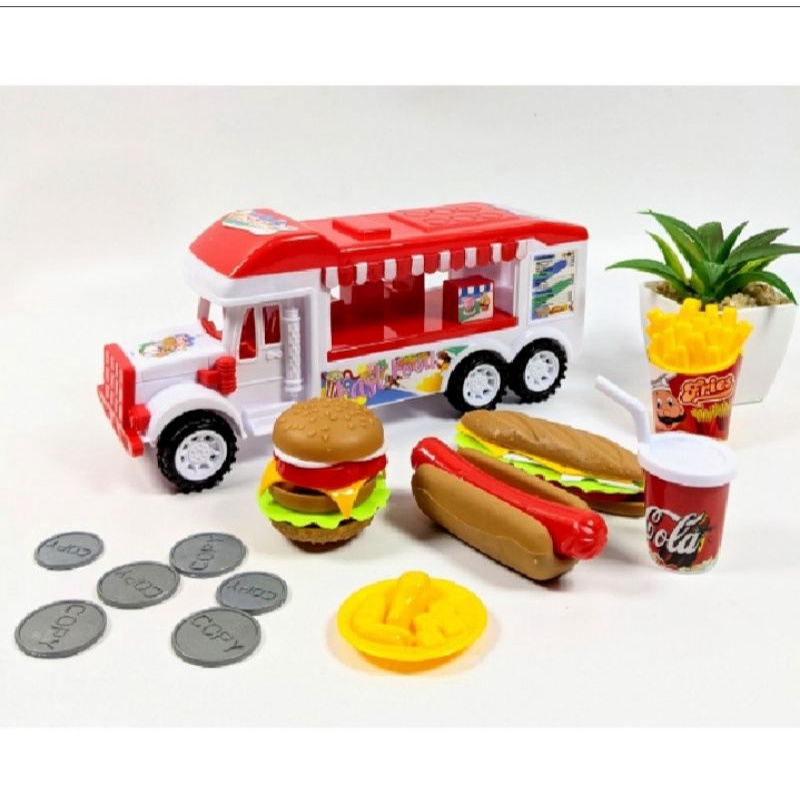 Jual Mainan mobil makanan food truck set lengkap | Shopee Indonesia