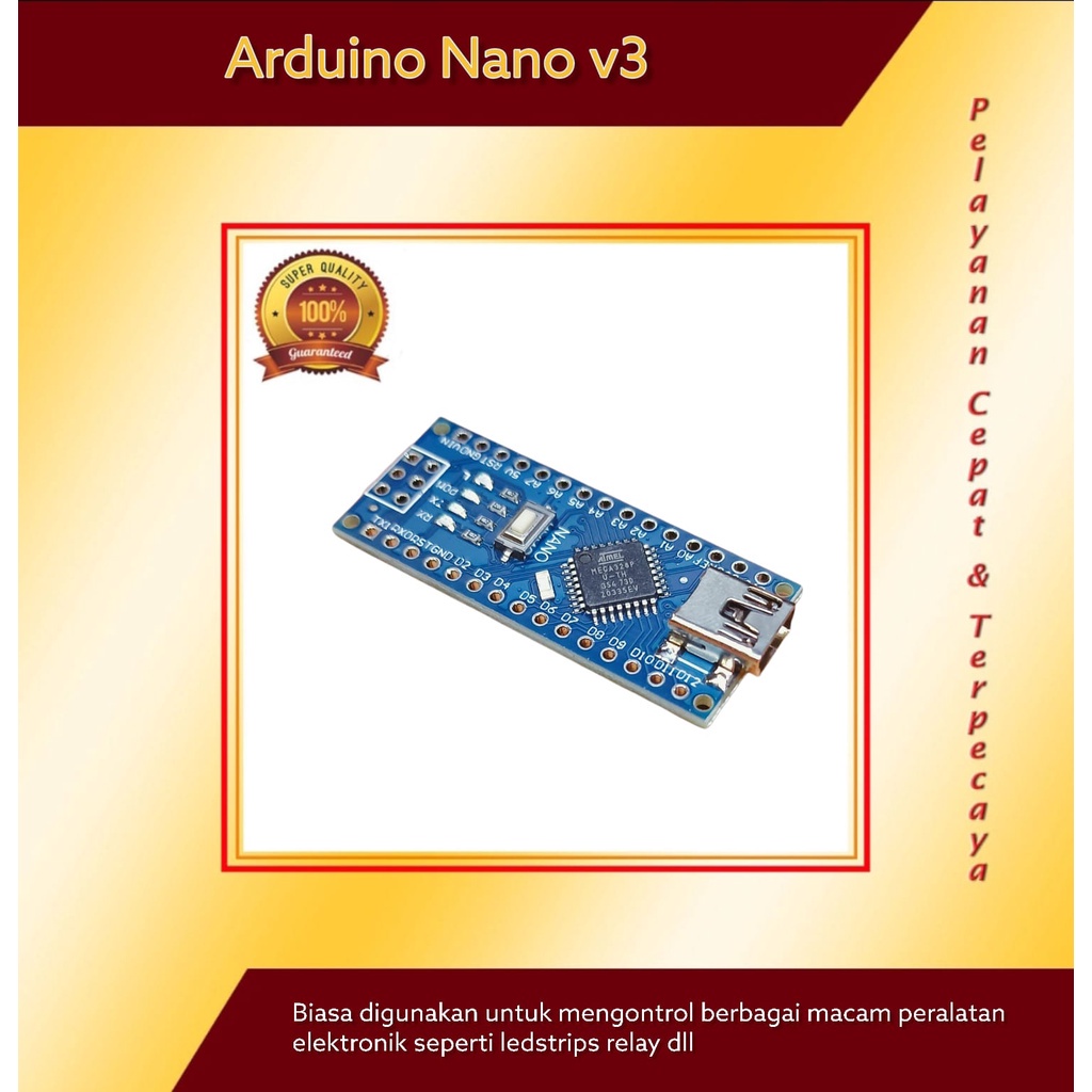 Jual Arduino Nano ATmega328p v3.0 Clone Driver CH340 tanpa Kabel ...