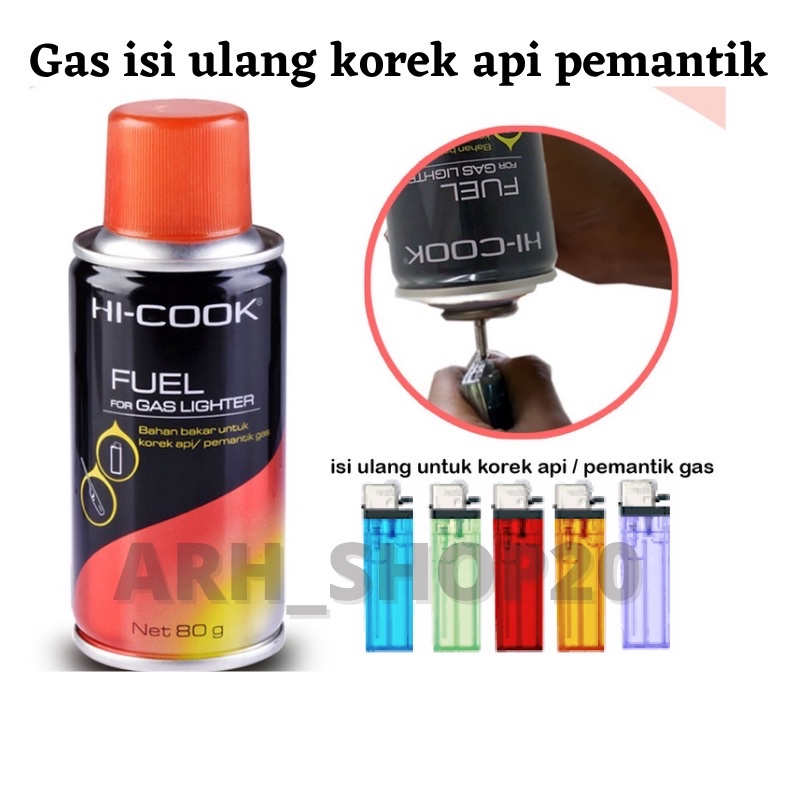 Jual GAS ISI ULANG REFILL KOREK API PEMANTIK LIGHTER MINI HI-COOK 80 ...