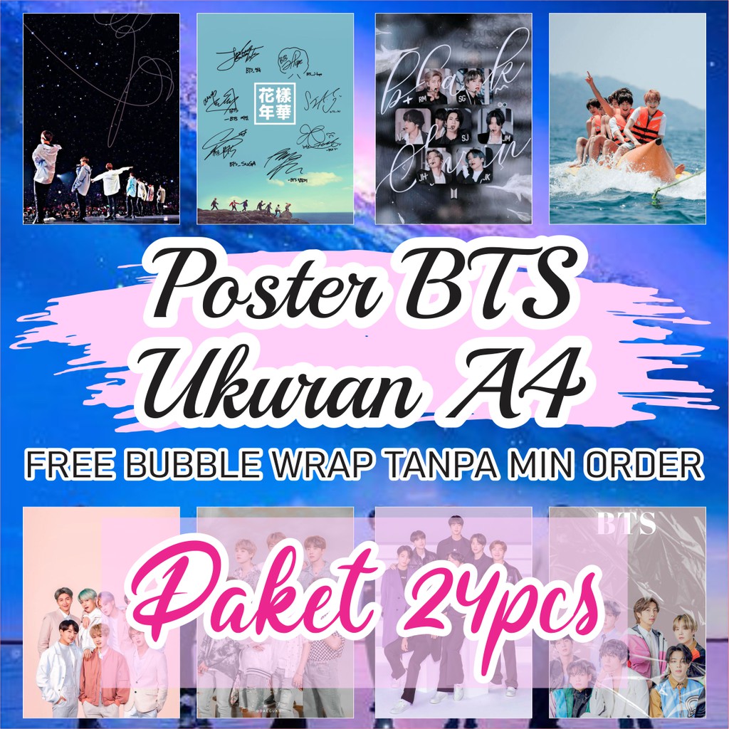 Jual Poster BTS Paket 24pcs A4 Poster KPOP Poster Aesthetic Poster ...