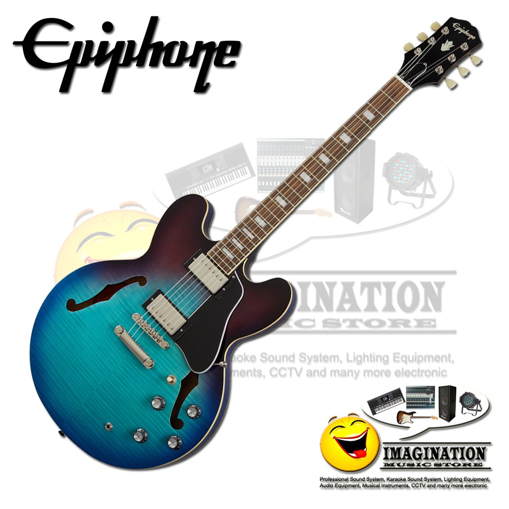 Jual Epiphone ES335 Figured Semihollowbody Blueberry Burst Shopee Indonesia