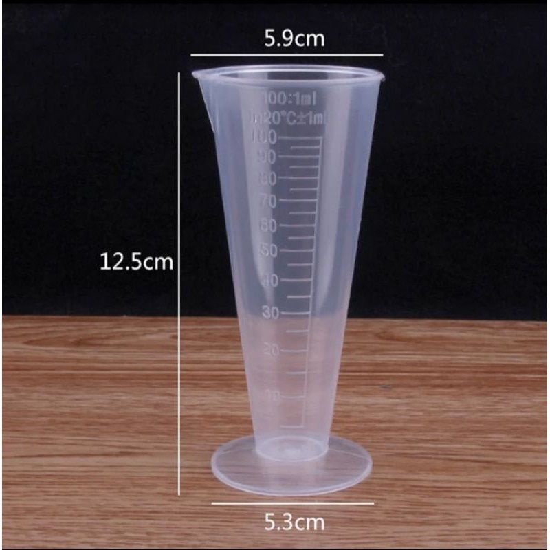 Jual Mesuring Cup Plastic Cone Gelas Takar Ukuran 100ml Plastik Kerucut Ukur Takaran 100 Ml 4609