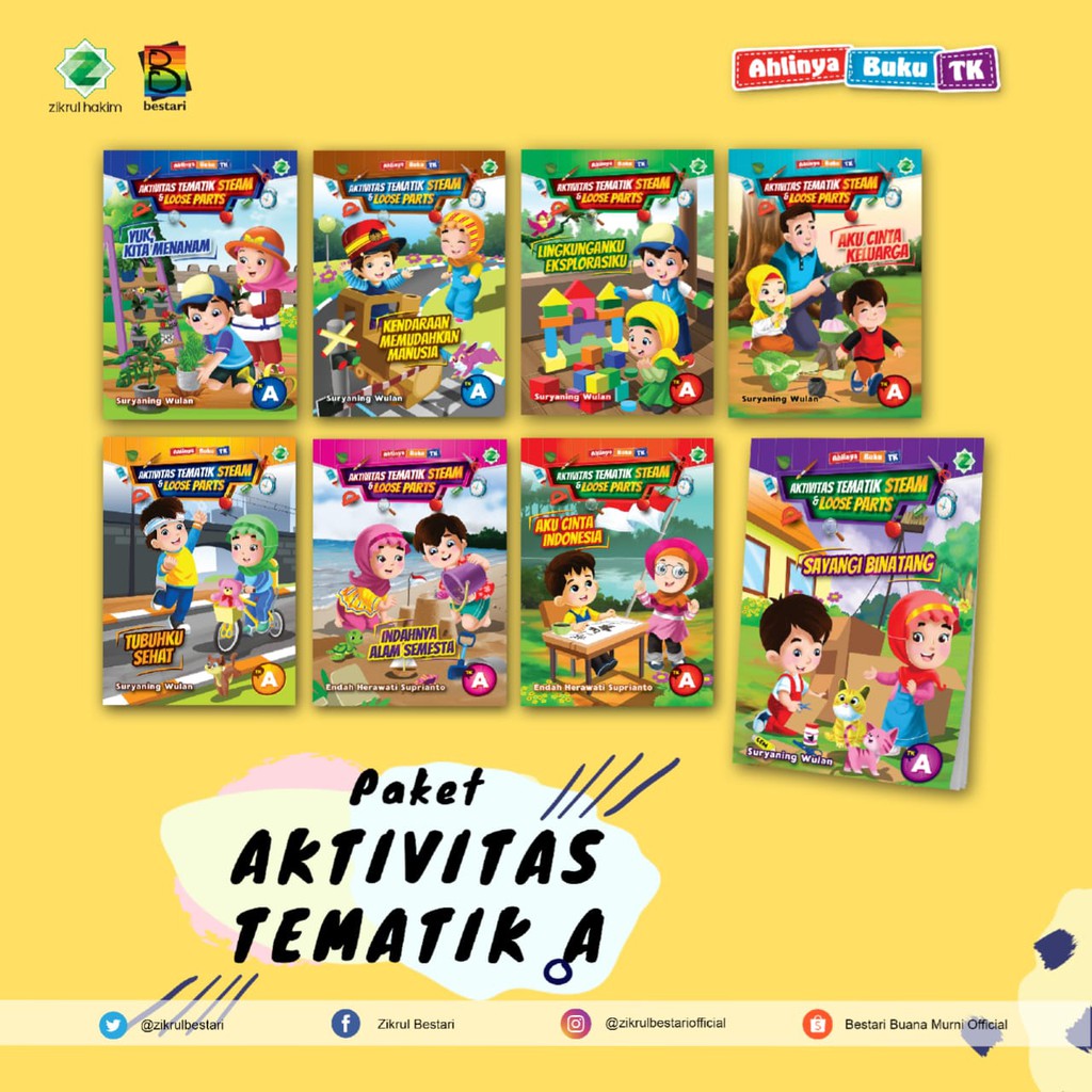 Jual Buku Paket Aktifitas Tematik TK A Dan TK B Berbasis Steam Dan ...