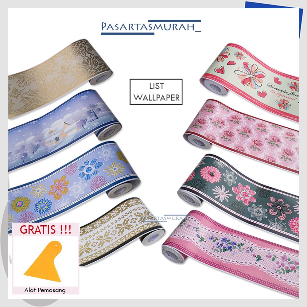 Jual Wallpaper List Border Stiker Dekorasi Dinding Ruang Tamu Kamar