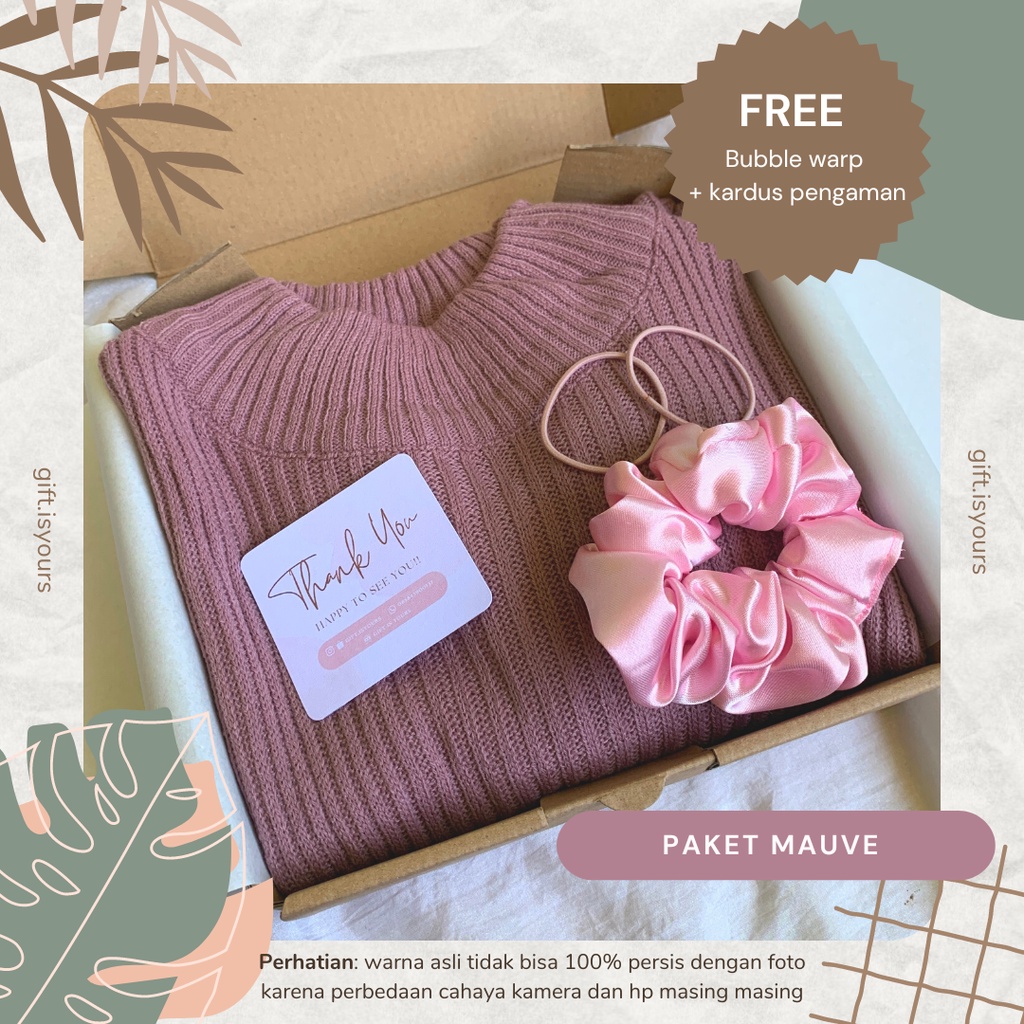Jual Hampers / Gift Box / Kotak Kado / Hadiah Rajut Turtleneck dan ...