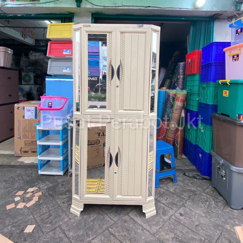 Jual Napolly Lemari Pakaian Pintu Rak Gantungan Cermin Cabinet