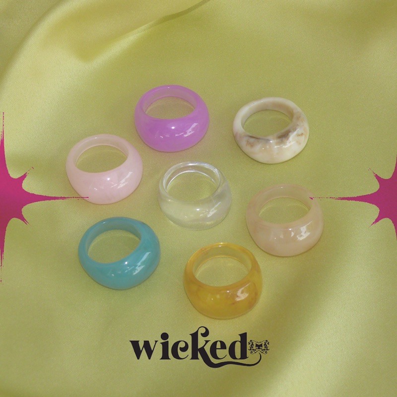 Jual BUBBLE RING BY THE WICKED | asymmetrical chunky funky resin ring ...