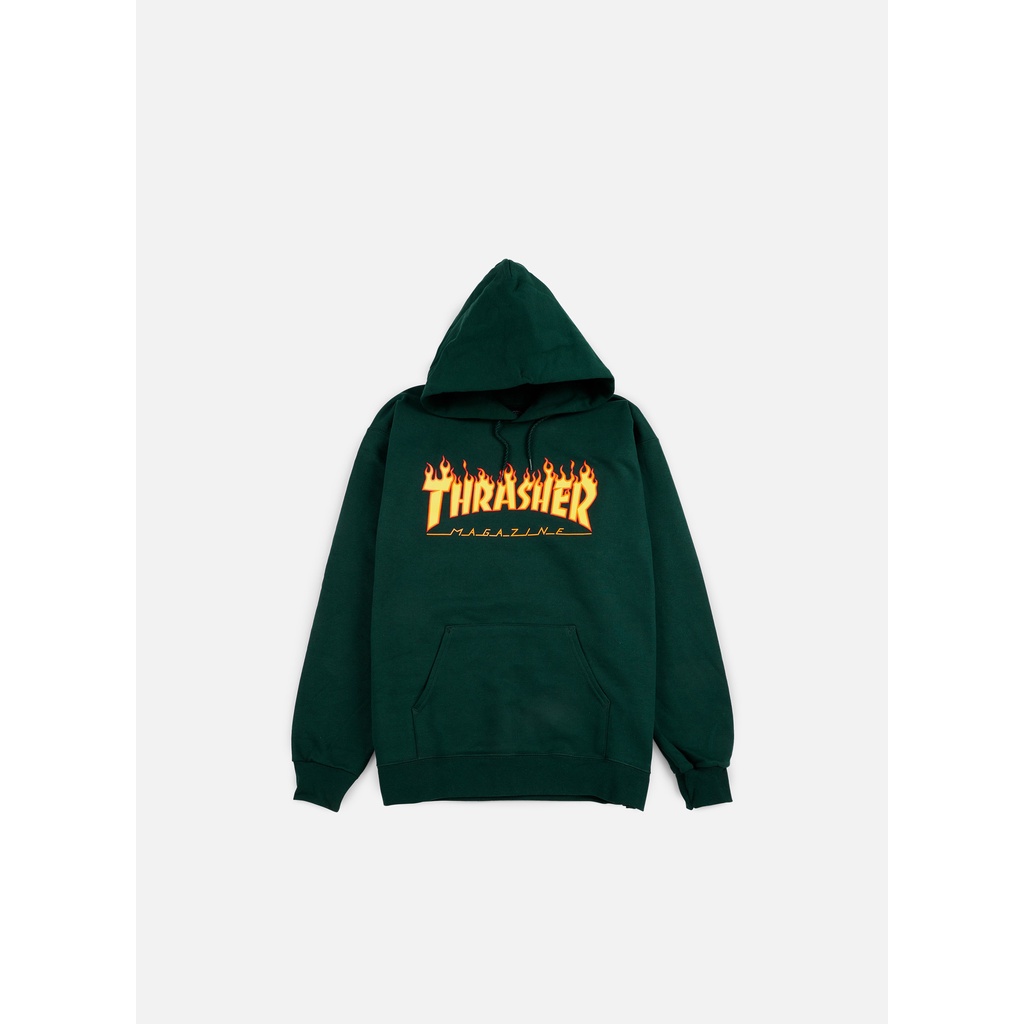 Jual THRASHER Flame Logo Forest Green Hoodie ORI FULLTAG Shopee Indonesia