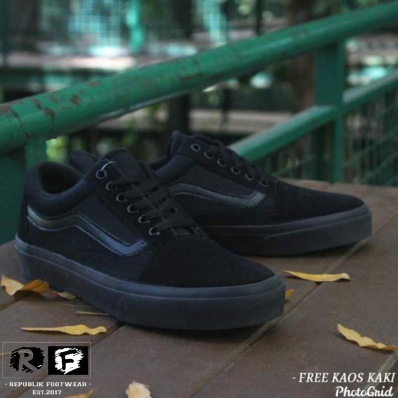 SEPATU43 VANS AUTHENTIC FULL BLACK HITAM COKLAT OLDSKOOL ERA SK8 PREMIUM BNIB ICC IFC DT