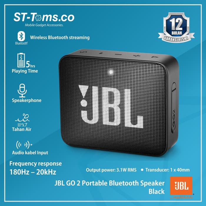 Jual JBL GO 2 Portable Bluetooth Speaker - Black | Shopee Indonesia