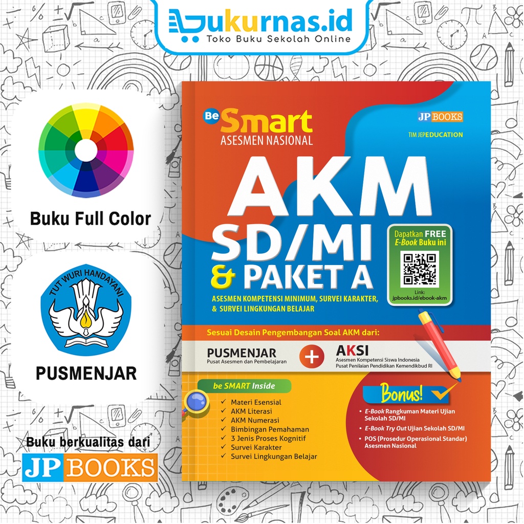 Jual Buku Be Smart Asesmen Nasional AKM SD/MI & Paket A - JP Books ...