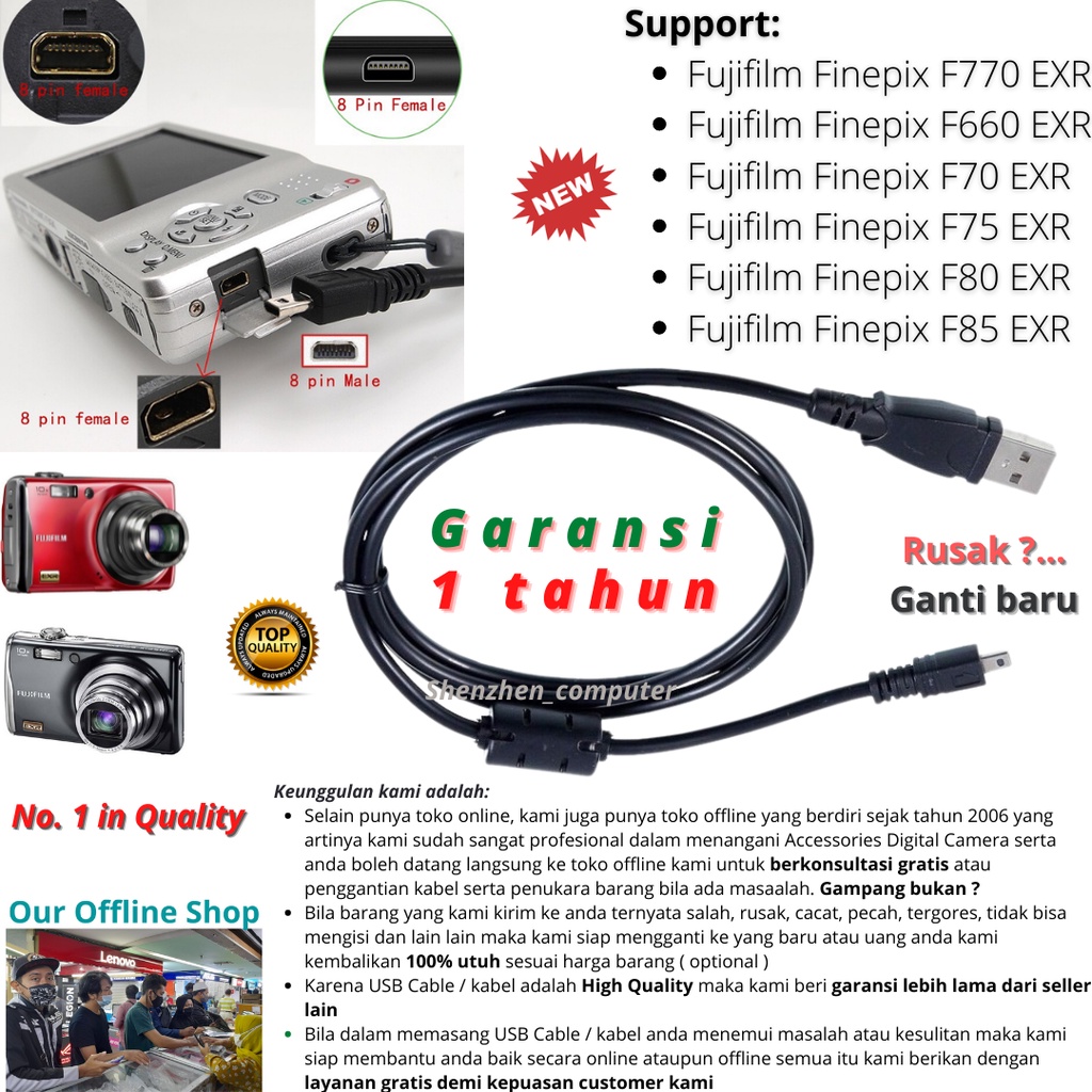 Jual Kabel USB kamera digital Fujifilm Finepix F770 EXR F660 EXR
