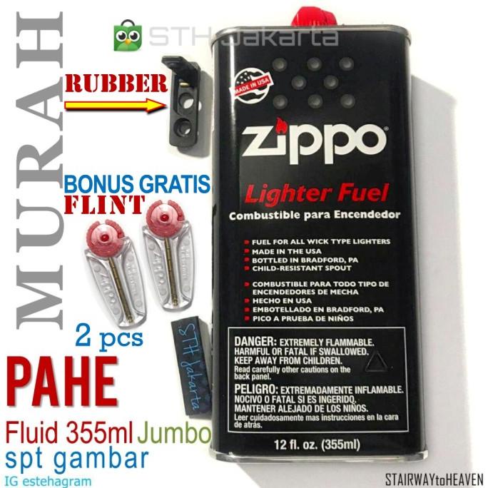 Jual FLUID zippo Original 355 Rubber Felt Karet 355ml BONUS Flint