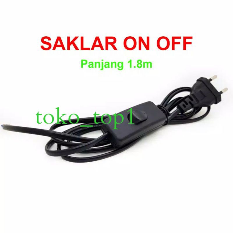Jual KABEL saklar ON OFF 180CM untuk Lampu TL Neon T5 /kabel on off ...