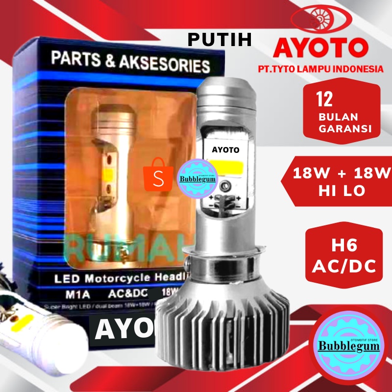 Jual [ORIGINAL AYOTO ] Lampu Led Motor AYOTO M2A H6 (putih) Untuk Matic ...