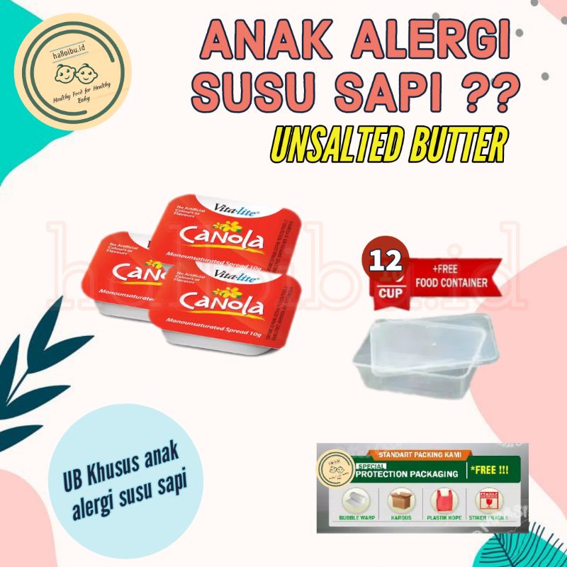 Jual Canola Unsalted Butter 12 cup untuk Anak Alergi Susu Sapi | Shopee ...