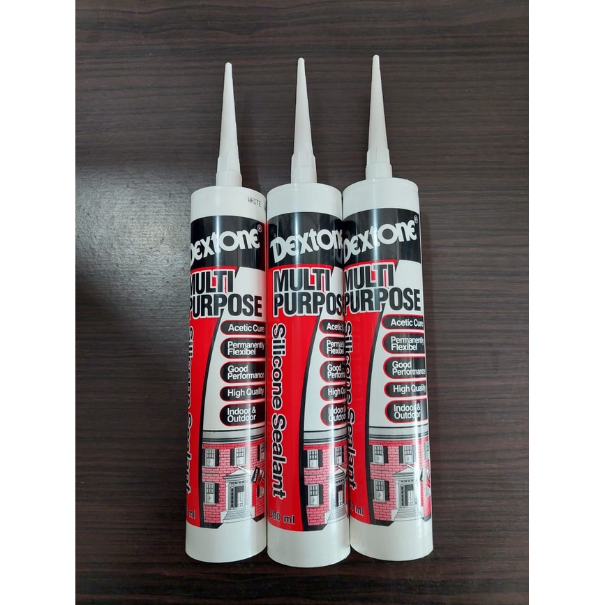 Jual Lem Tabung Sealant Sealent Silicone Silicon Dextone Clear Bening Hitam Putih Lem Kaca