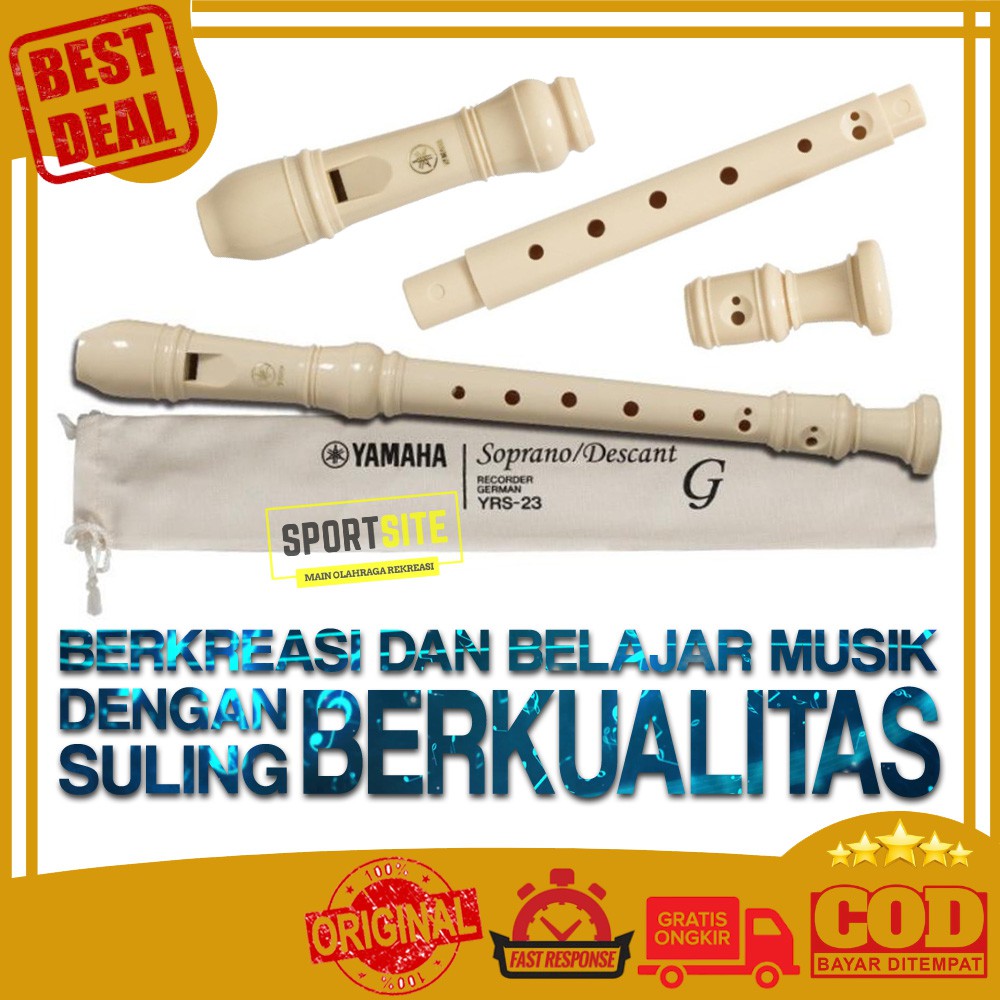 Jual Seruling Yamaha Recorder YRS-23 Original Musical Instrument Flute ...