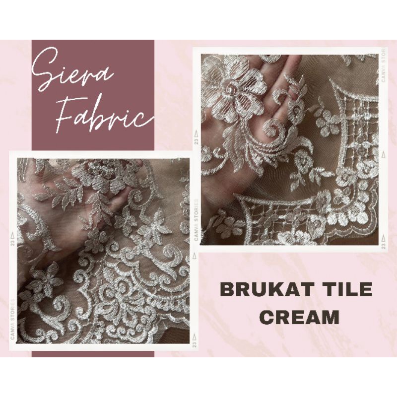 Jual Setengah Meter Kain Brukat Tile Premium Bahan Kebaya By Siera