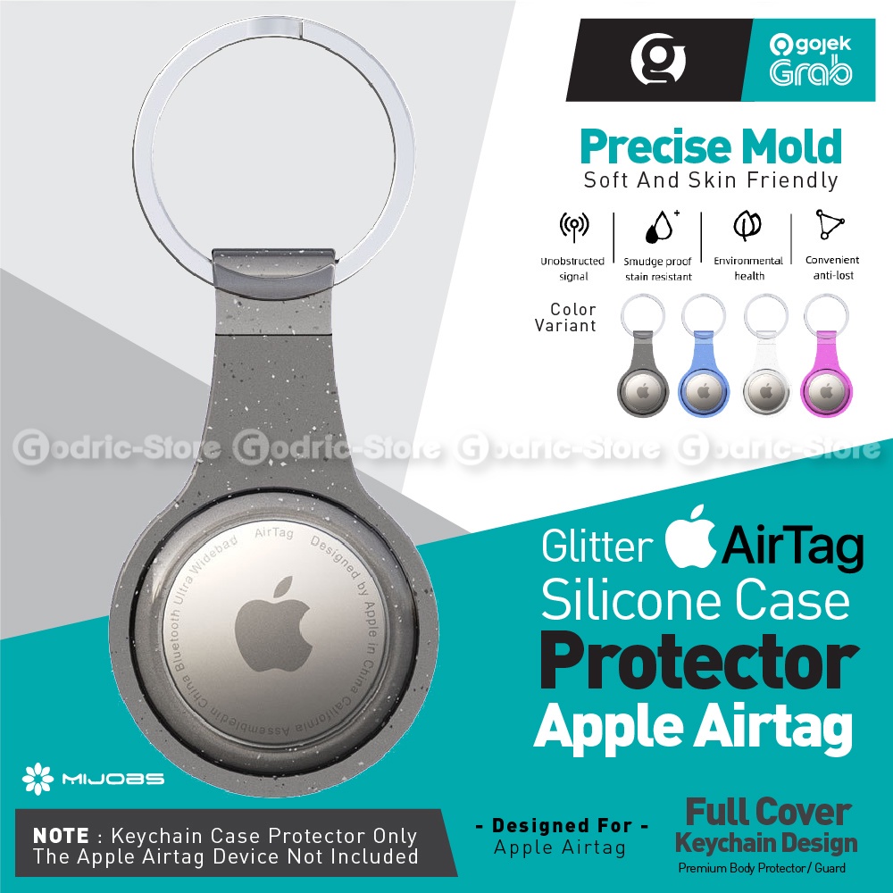 Jual MIJOBS Gantungan Kunci Glitter Transparan u/ Apple AirTag