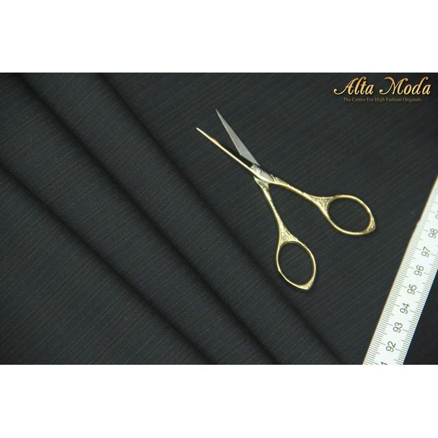 Jual Kain | Fancy Wool Black Pin Stripe Bronze (1M) (Alta Moda ...