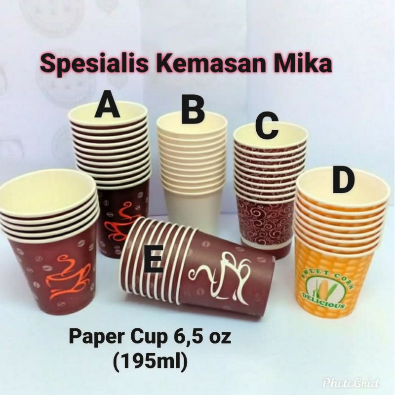 Jual [50 Pcs] Hot Paper Cup 6 5 Oz Motif Gelas Kertas 6 5 Oz Motif