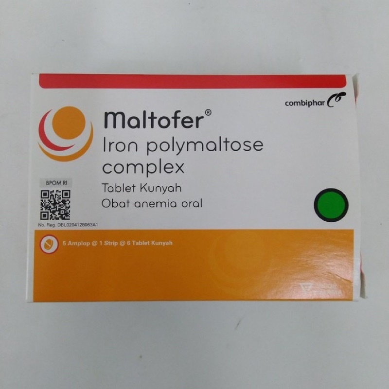 Jual MALTOFER IRON POLYMALTOSE COMPLEX 1 LEMBAR ISI 6 TABLET KUNYAH ...