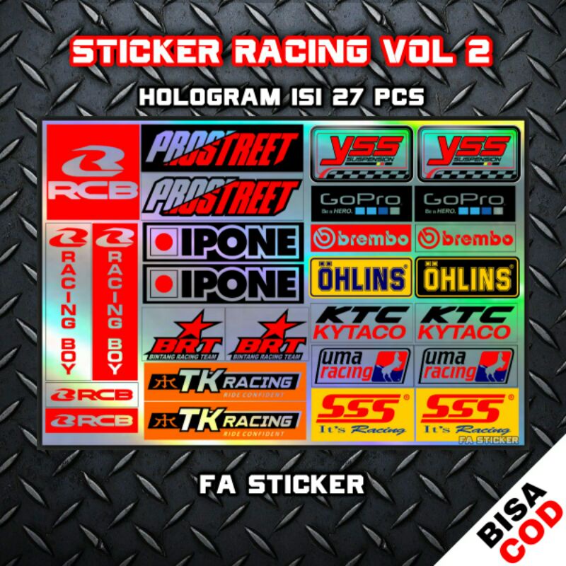 Jual Stiker Racing Pack Sticker Racing Hologram Stiker Sponsor Stiker ...