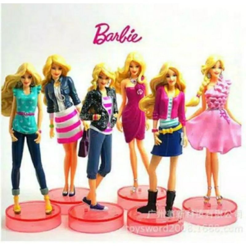 Jual Figure Set Barbie Fashion Girl 6 Pcs | Shopee Indonesia