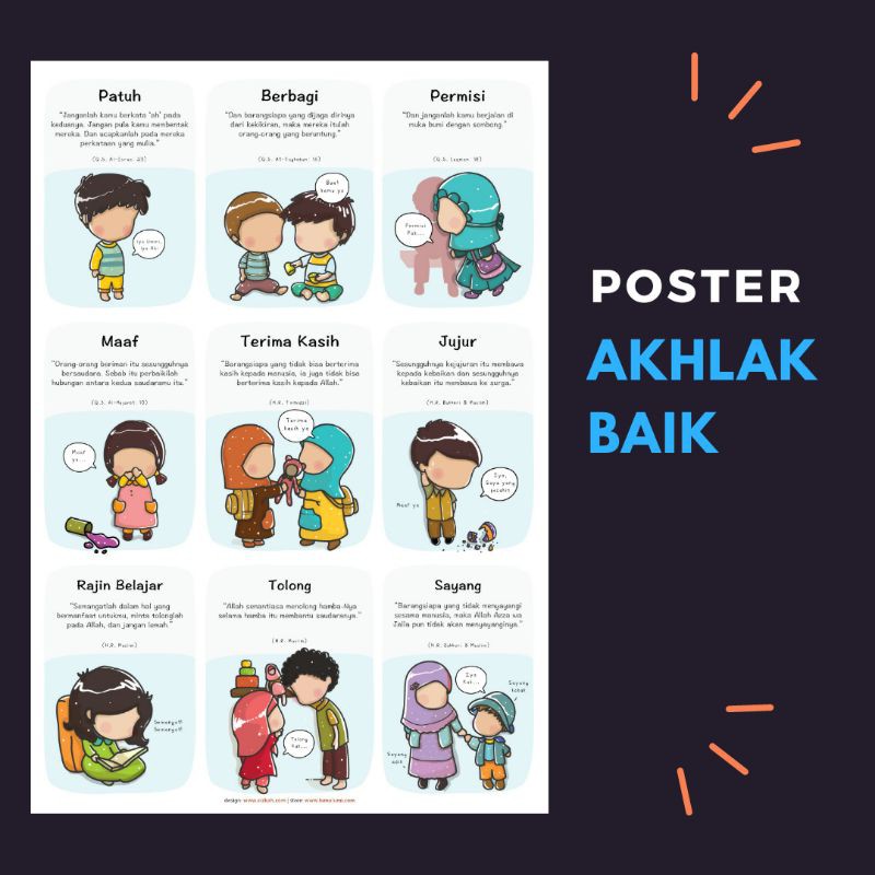 Jual Poster Akhlak Baik | Shopee Indonesia