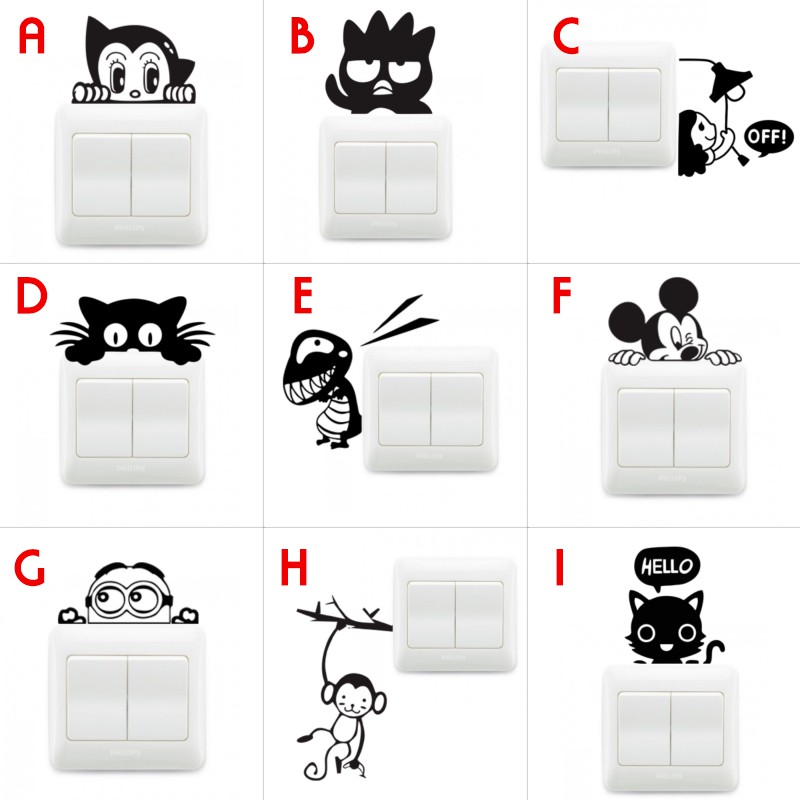 Jual Sticker Saklar Lampu Listrik Rumah Stiker Dinding Wall Lucu Unik ...
