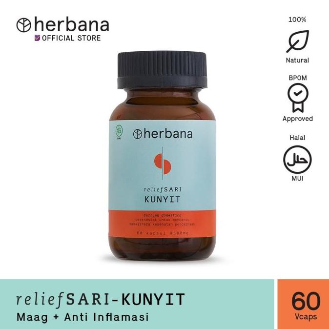 Jual Herbana Relief Sari Kunyit 60 Kapsul Shopee Indonesia