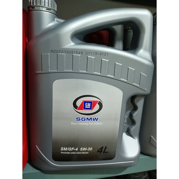 Jual OLI MESIN SGMW SM /GF-4 ,5W-30 BENSIN 4 LITER ORIGINAL | Shopee ...