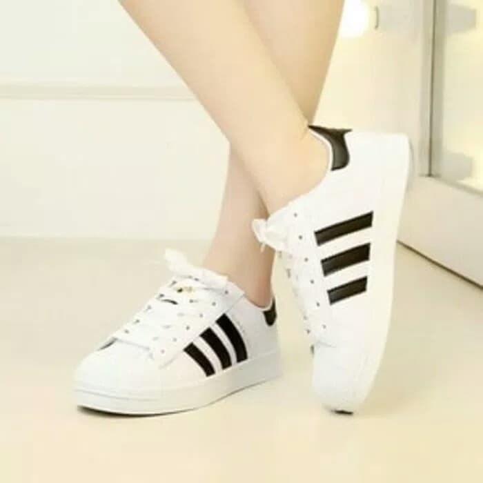 Jual Sepatu Kets wanita ADS List Hitam | Shopee Indonesia