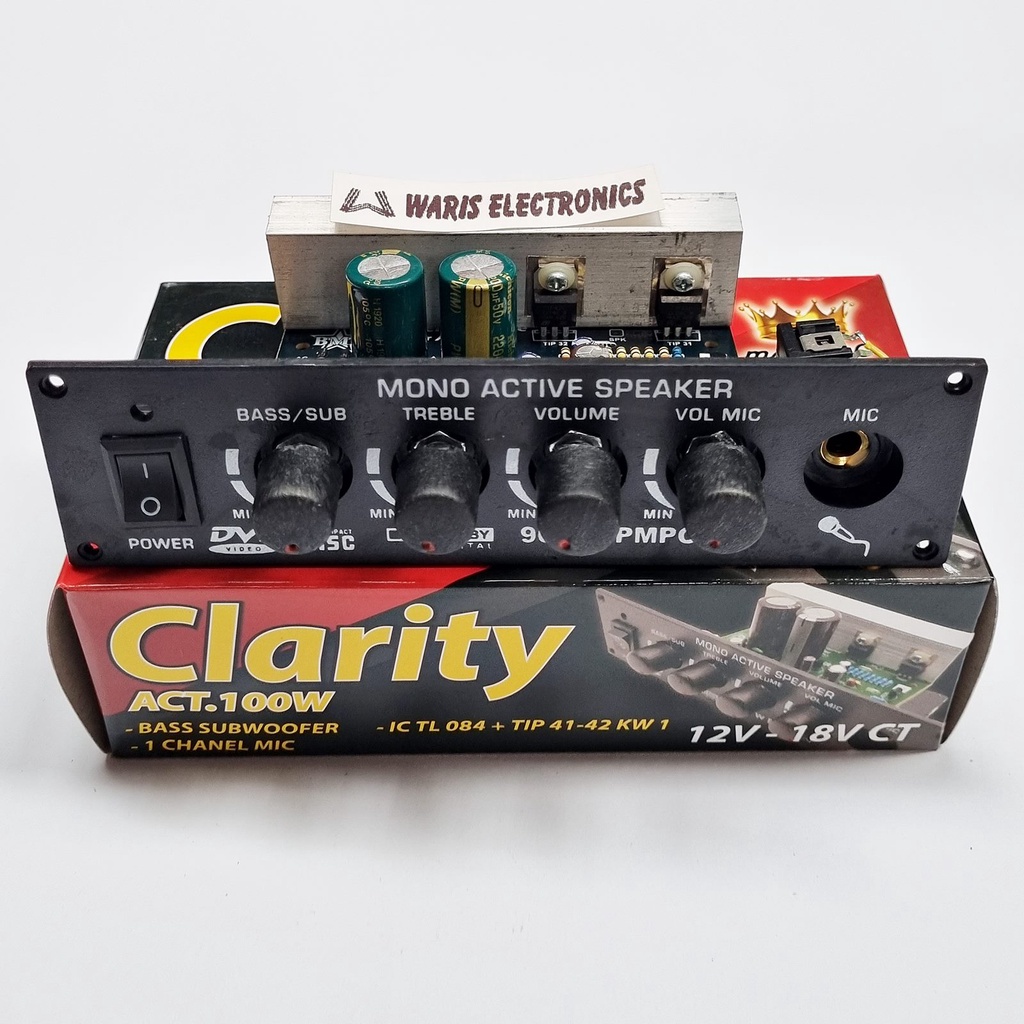 Jual Kit Speaker Aktif Mono 100W Clarity plus Subwoofer dan Mic