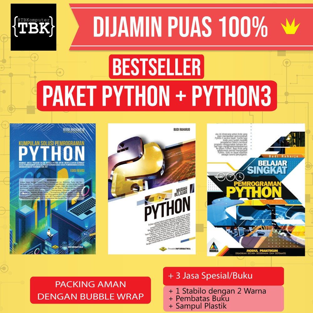Jual PAKET BUKU PEMROGRAMAN PYTHON BUDI RAHARJO | Shopee Indonesia