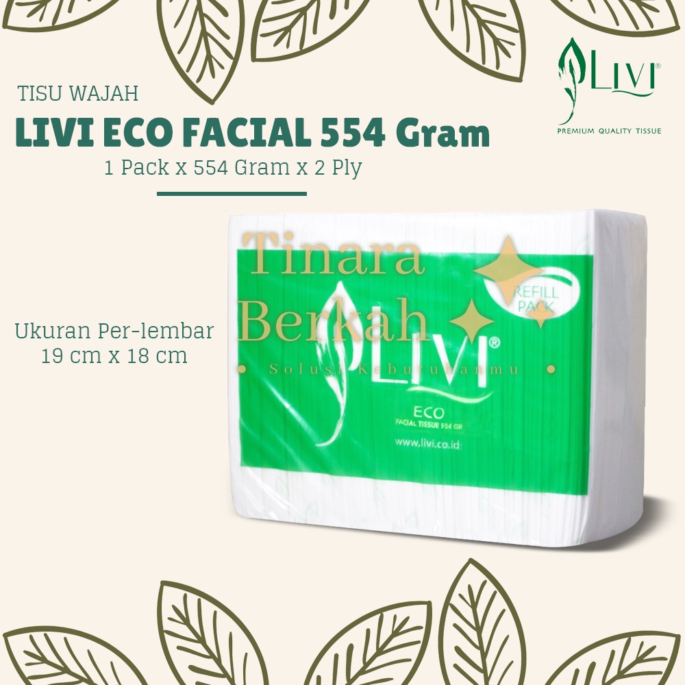 Jual Tissue LIVI Eco Facial 554 Gram / Tissu Refill 600 Sheet / Tisu Muka Wajah Shopee Indonesia