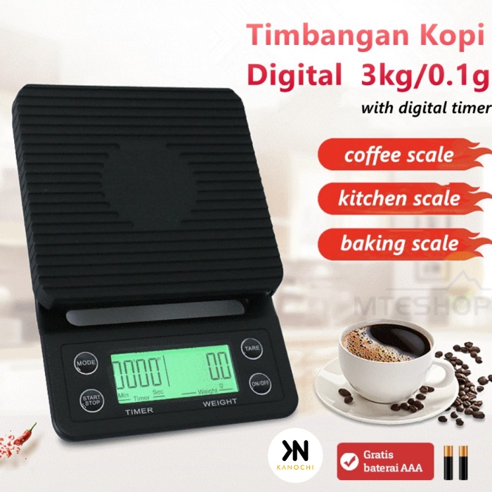 Timer Scale 3kg Timbangan Kopi Digital Timer Portable Coffee Scale