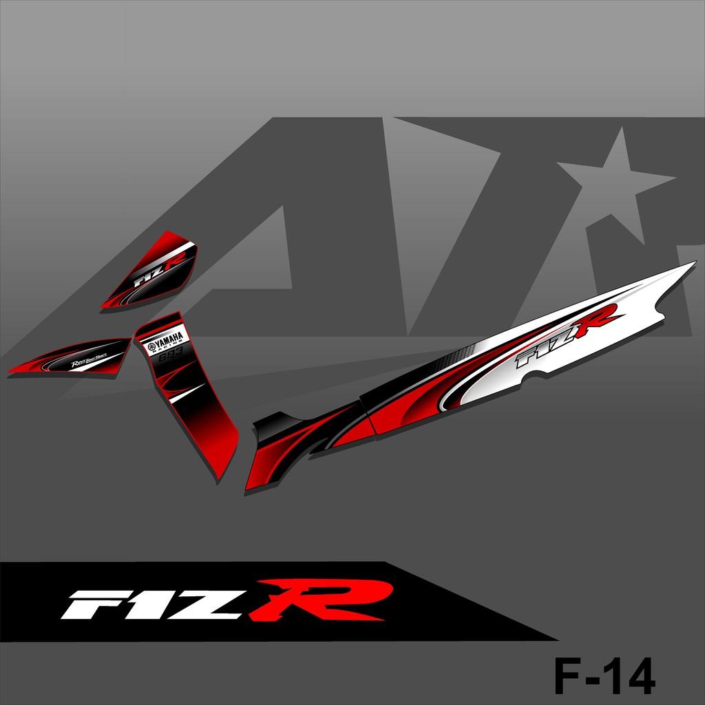 Jual Sticker Striping Variasi Motor FIZ R Racing F-14 | Shopee Indonesia