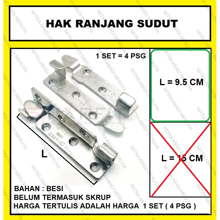 Jual Hak Ranjang Cantol Hak Ranjang Sudut Mm Hak Dipan Shopee Indonesia