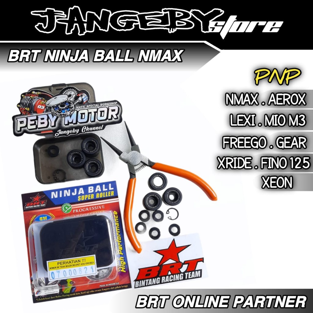 Jual Ninja Ball Roller BRT Nmax Aerox Lexi Mio m3 Soul GT 125 Jangeby