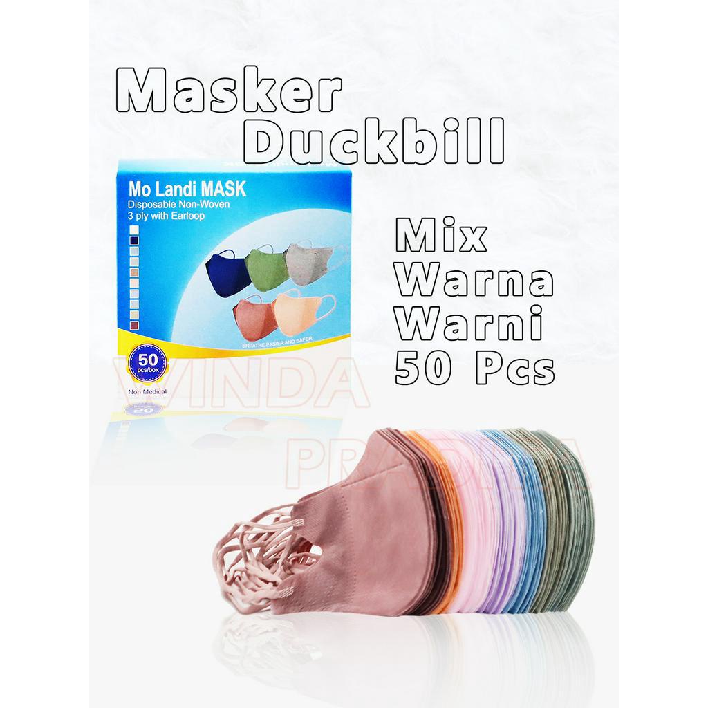 Jual Masker Duckbil Masker Duckbill 50 Pcs Warna Warni 1Box Mix Hitam ...