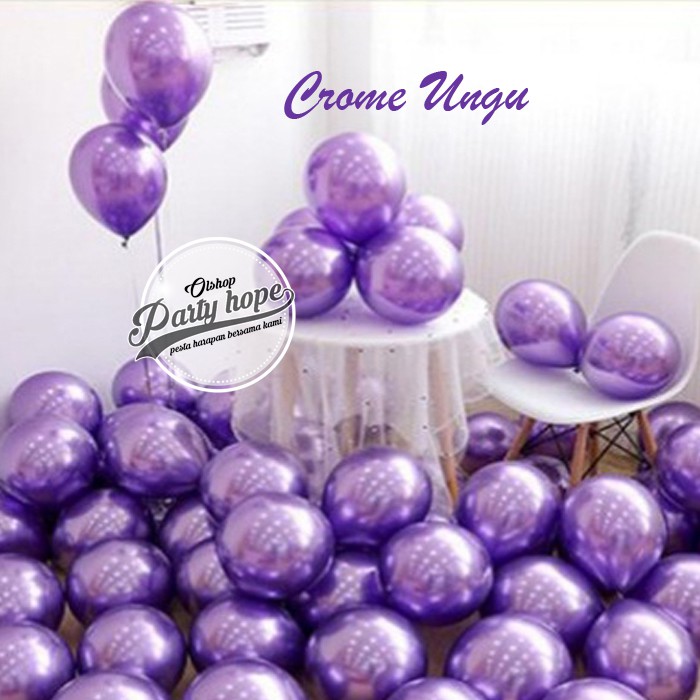 Jual Balon Chrome Ungu / Balon Metalik Chrome Ungu / Ballon Latex