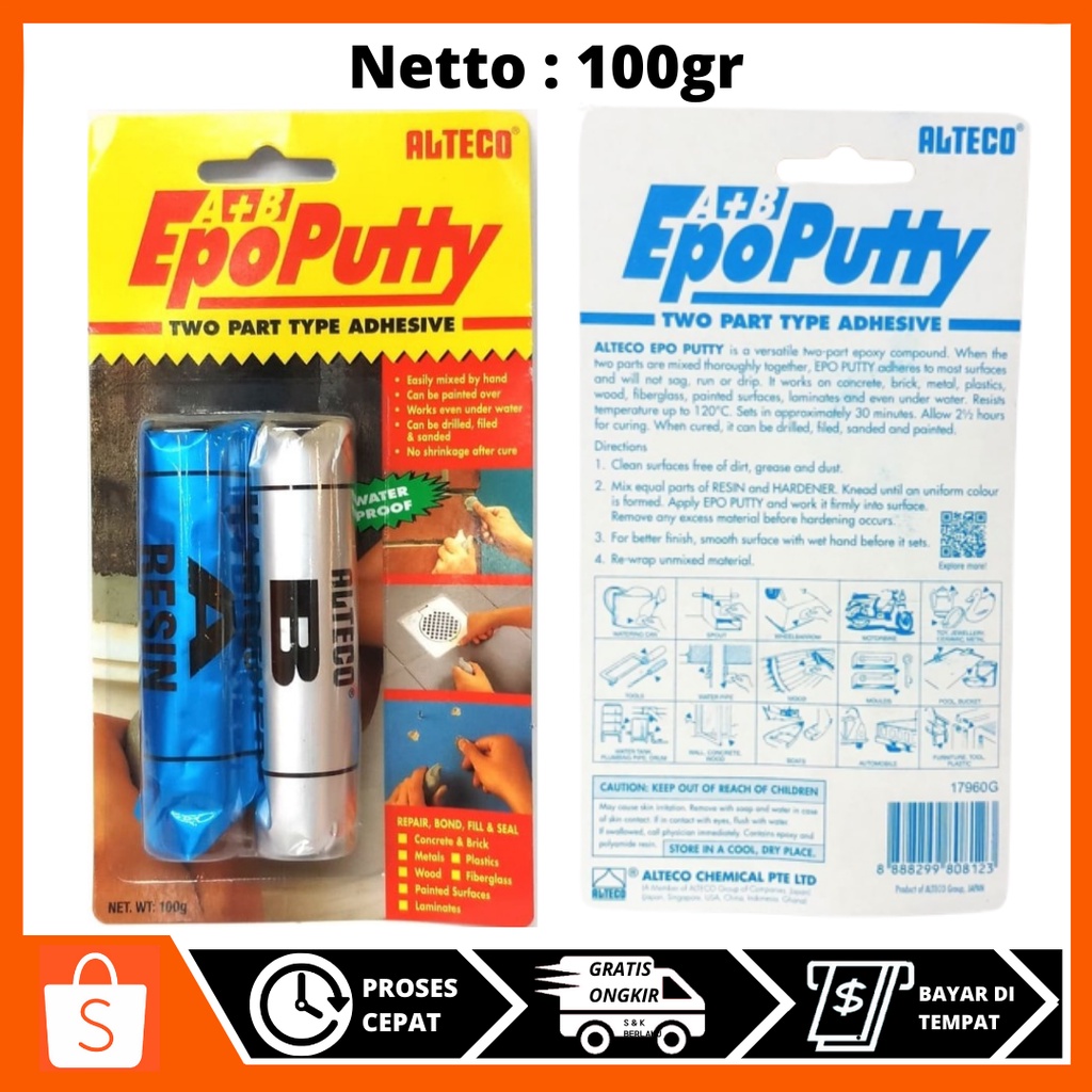 Jual Lem Epo Putty Alteco / Alteco Epo Putty / Lem Porting 100 Gram ...