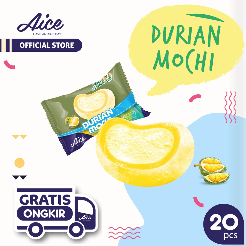 Jual Aice Ice Cream Mochi Durian Es Krim Pcs Shopee Indonesia