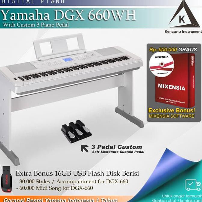 Yamaha portable digital piano dgx 660 with bonus flashdisk and deals mixensia software