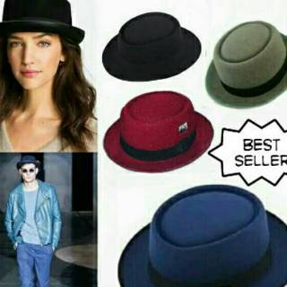 Jual Topi Fedora Pie Hat Topi Bulat Pork Pie Topi Glen Fredlly | Shopee ...